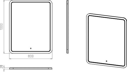 Зеркало STWORKI Монтре 80 с подсветкой, сенсор на зеркале, квадратное, белое, настенное 431926 Зеркало STWORKI Монтре 80 с подсветкой, сенсор на зеркале, квадратное, белое, настенное 431926