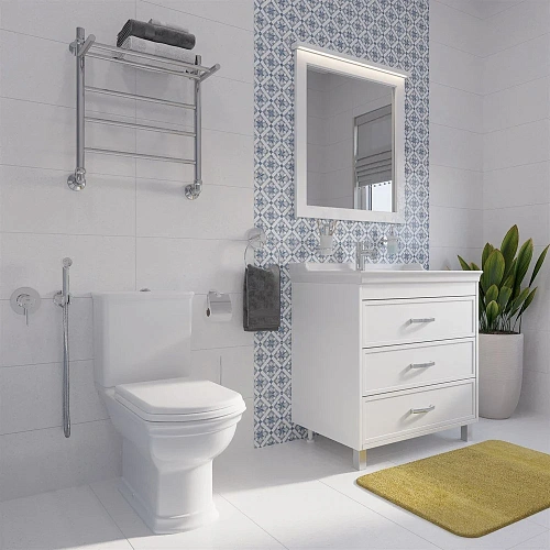 Зеркало STWORKI Хальмстад 80 белое, с подсветкой, квадратные, белое, в современном стиле, настенное 505117 Зеркало STWORKI Хальмстад 80 белое, с подсветкой, квадратные, белое, в современном стиле, настенное 505117