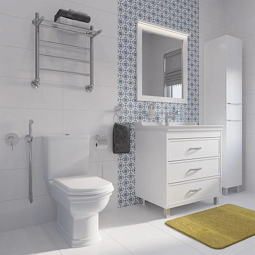 Зеркало STWORKI Хальмстад 80 белое, с подсветкой, квадратные, белое, в современном стиле, настенное 505117 Зеркало STWORKI Хальмстад 80 белое, с подсветкой, квадратные, белое, в современном стиле, настенное 505117