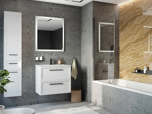 Зеркало STWORKI Эстерсунд 75 белое матовое, с подсветкой, сенсор на зеркале 439832 Зеркало STWORKI Эстерсунд 75 белое матовое, с подсветкой, сенсор на зеркале 439832