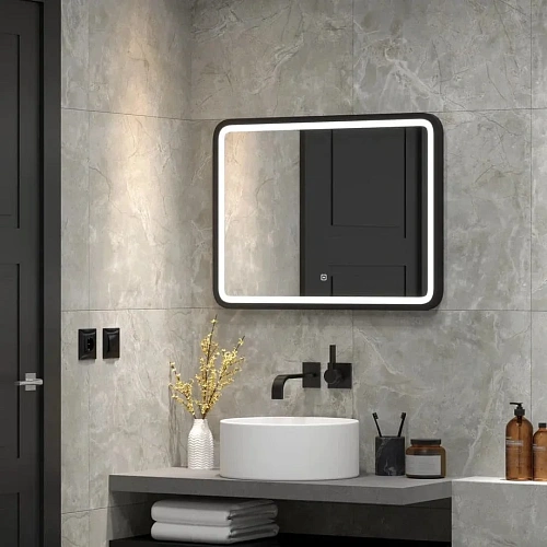 Зеркало Taliente Zled TA-Zled-EBL8060 с LED-подсветкой, 80x60 см, прямоугольное, черное Зеркало Taliente Zled TA-Zled-EBL8060 с LED-подсветкой, 80x60 см, прямоугольное, черное