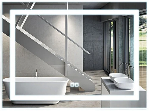 Зеркало Vincea LED VLM-2C100 1000х800 c сенсорным выключателем и диммером Зеркало Vincea LED VLM-2C100 1000х800 c сенсорным выключателем и диммером