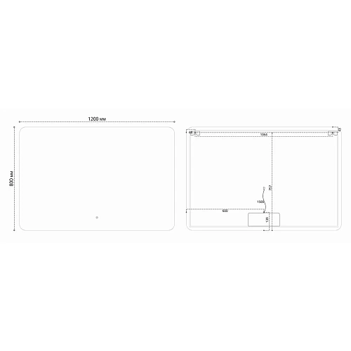Зеркало Vincea LED VLM-3BE120 1200х800 c сенсорным выключателем и диммером Зеркало Vincea LED VLM-3BE120 1200х800 c сенсорным выключателем и диммером
