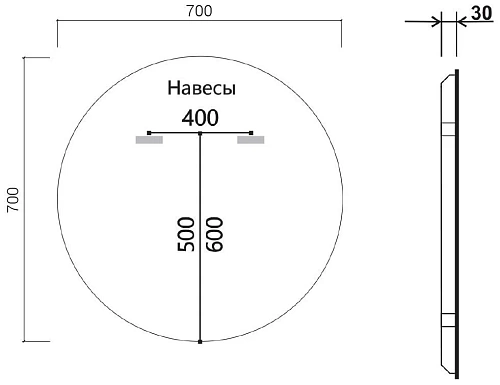 Зеркало Vincea LED VLM-3DE700-2 700x700 c сенсорным выключателем и диммером, антизапотевание Зеркало Vincea LED VLM-3DE700-2 700x700 c сенсорным выключателем и диммером, антизапотевание