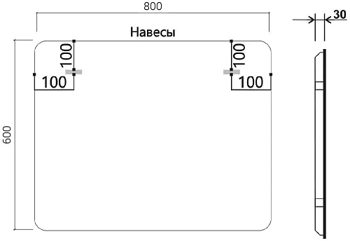Зеркало Vincea LED VLM-3MA800-2 800х600 c сенсорным выключателем и диммером, антизапотевание Зеркало Vincea LED VLM-3MA800-2 800х600 c сенсорным выключателем и диммером, антизапотевание
