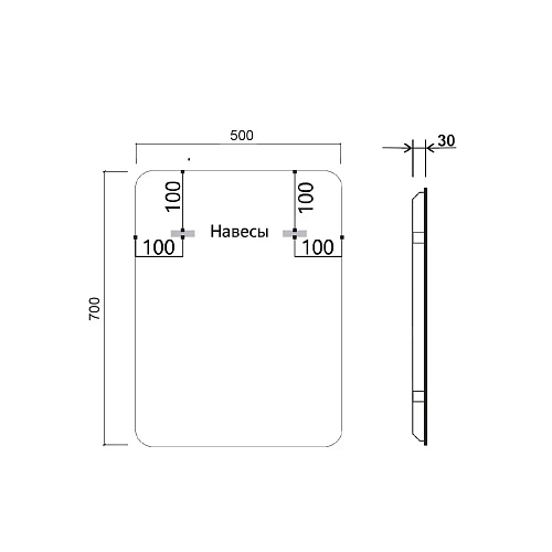 Зеркало Vincea LED VLM-3VC500B-2 500х700 c сенсорным выключателем и диммером, антизапотевание Зеркало Vincea LED VLM-3VC500B-2 500х700 c сенсорным выключателем и диммером, антизапотевание