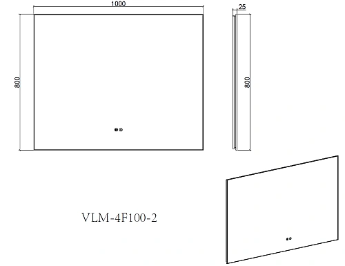 Зеркало Vincea LED VLM-4F100BG-2 1000х800 сенсорное, антизапотевание, брашированное золото Зеркало Vincea LED VLM-4F100BG-2 1000х800 сенсорное, антизапотевание, брашированное золото