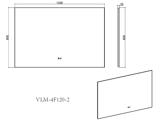Зеркало Vincea LED VLM-4F120BG-2 1200х800 сенсорное, антизапотевание, брашированное золото Зеркало Vincea LED VLM-4F120BG-2 1200х800 сенсорное, антизапотевание, брашированное золото