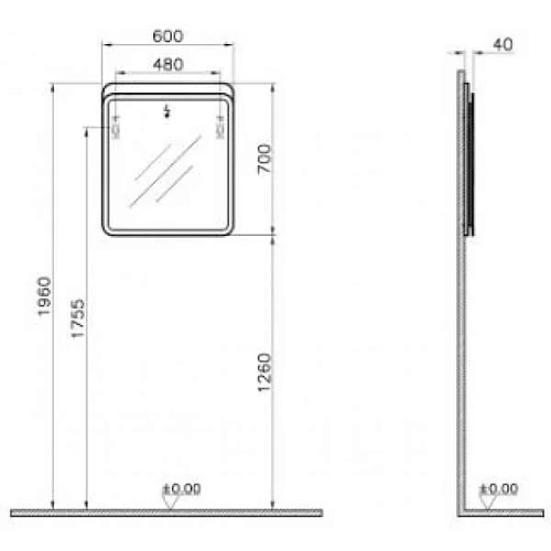 Зеркало Vitra D-Light 56418 Зеркало Vitra D-Light 56418