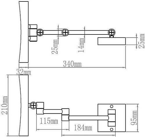 Зеркало косметическое Aquanet 1802D (с LED-подсветкой) Зеркало косметическое Aquanet 1802D (с LED-подсветкой)