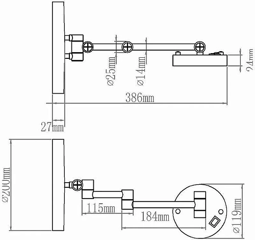 Зеркало косметическое Aquanet 1806D (20 см, с LED-подсветкой) Зеркало косметическое Aquanet 1806D (20 см, с LED-подсветкой)