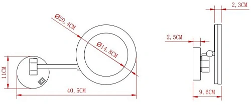 Зеркало косметическое Aquanet 1806DMB (с LED подсветкой) Зеркало косметическое Aquanet 1806DMB (с LED подсветкой)