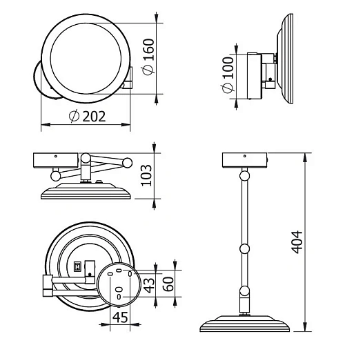 Зеркало косметическое Kludi VELA R 5899539W черный матовый Зеркало косметическое Kludi VELA R 5899539W черный матовый