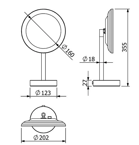 Зеркало косметическое Kludi VELA R 58995N0F брашированное золото Зеркало косметическое Kludi VELA R 58995N0F брашированное золото