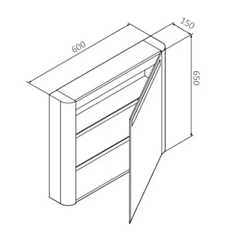 Зеркальный шкаф AM.PM Bliss M55MCR0601WG с подсветкой 60 см, правый, белый глянец Зеркальный шкаф AM.PM Bliss M55MCR0601WG с подсветкой 60 см, правый, белый глянец