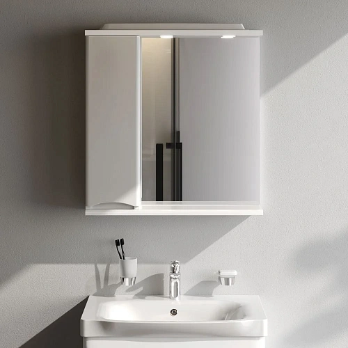 Зеркальный шкаф AM.PM Like M80MPL0651WG левый, 65см, с подсветкой, белый Зеркальный шкаф AM.PM Like M80MPL0651WG левый, 65см, с подсветкой, белый