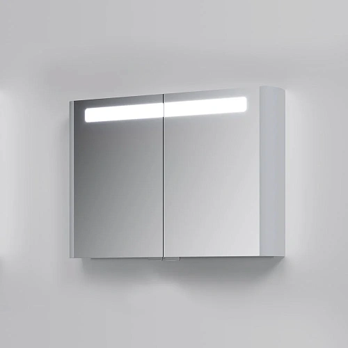 Зеркальный шкаф AM.PM Sensation 100 M30MCX1001FG с подсветкой, серый шелк глянец Зеркальный шкаф AM.PM Sensation 100 M30MCX1001FG с подсветкой, серый шелк глянец