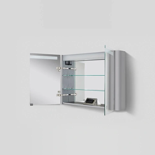 Зеркальный шкаф AM.PM Sensation 100 M30MCX1001FG с подсветкой, серый шелк глянец Зеркальный шкаф AM.PM Sensation 100 M30MCX1001FG с подсветкой, серый шелк глянец