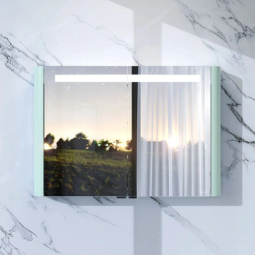 Зеркальный шкаф AM.PM Sensation 100 M30MCX1001GG с подсветкой, мятный глянец Зеркальный шкаф AM.PM Sensation 100 M30MCX1001GG с подсветкой, мятный глянец