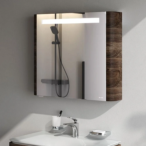 Зеркальный шкаф AM.PM Sensation M30MCL0801NF левый, 80 см, с подсветкой, орех Зеркальный шкаф AM.PM Sensation M30MCL0801NF левый, 80 см, с подсветкой, орех