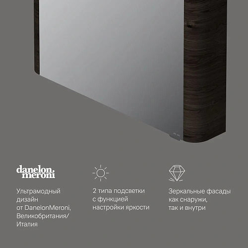 Зеркальный шкаф AM.PM Sensation M30MCR0801TF правый, 80 см, с подсветкой, табачный дуб Зеркальный шкаф AM.PM Sensation M30MCR0801TF правый, 80 см, с подсветкой, табачный дуб