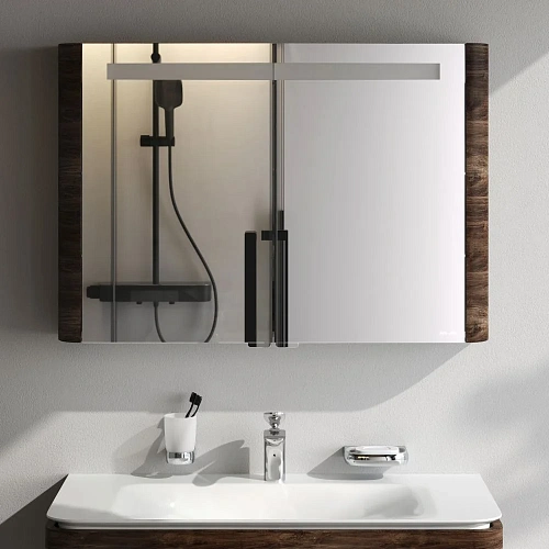 Зеркальный шкаф AM.PM Sensation M30MCX1001NF 100 см, с подсветкой, орех Зеркальный шкаф AM.PM Sensation M30MCX1001NF 100 см, с подсветкой, орех