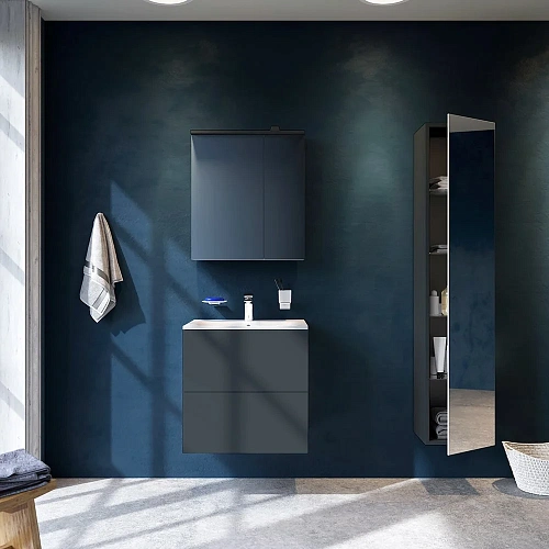 Зеркальный шкаф AM.PM Spirit 2.0 M70AMCL0601GM с подсветкой 60 см, левый, графит Зеркальный шкаф AM.PM Spirit 2.0 M70AMCL0601GM с подсветкой 60 см, левый, графит