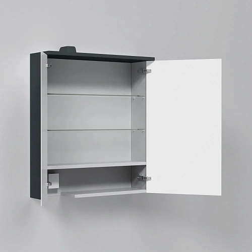 Зеркальный шкаф AM.PM Spirit 2.0 M70AMCR0601GM с подсветкой 60 см, правый, графит Зеркальный шкаф AM.PM Spirit 2.0 M70AMCR0601GM с подсветкой 60 см, правый, графит