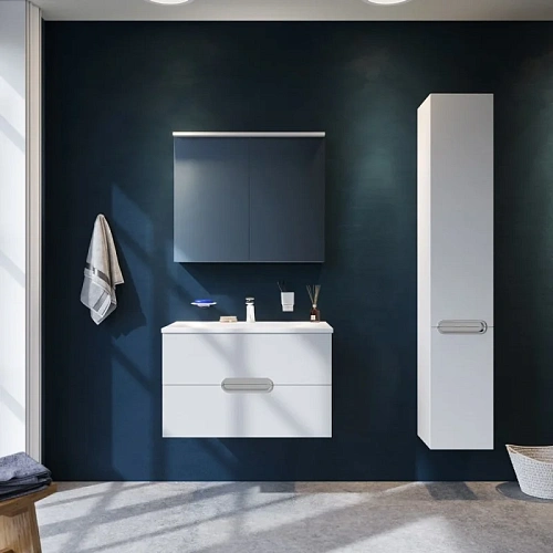 Зеркальный шкаф AM.PM Spirit 80 M70MCX0801WG с подсветкой, белый глянец Зеркальный шкаф AM.PM Spirit 80 M70MCX0801WG с подсветкой, белый глянец