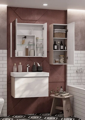 Зеркальный шкаф Aquaton Асти 70 белый 1A263402AX010 Зеркальный шкаф Aquaton Асти 70 белый 1A263402AX010