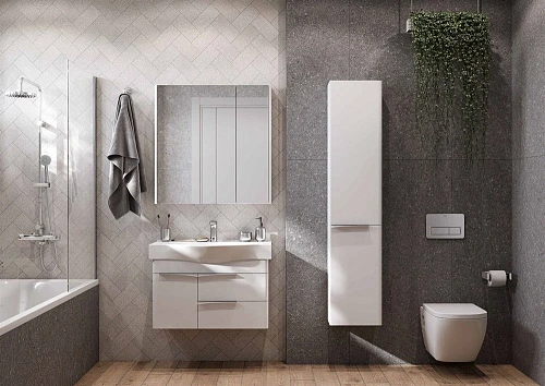 Зеркальный шкаф Aquaton Беверли 80 белый 1A237102BV010 Зеркальный шкаф Aquaton Беверли 80 белый 1A237102BV010