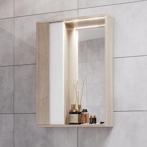 Зеркальный шкаф Aquaton Бостон 60 дуб эврика 1A240202BN010 Зеркальный шкаф Aquaton Бостон 60 дуб эврика 1A240202BN010