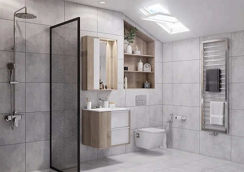 Зеркальный шкаф Aquaton Бостон 75 дуб эврика 1A240302BN010 Зеркальный шкаф Aquaton Бостон 75 дуб эврика 1A240302BN010