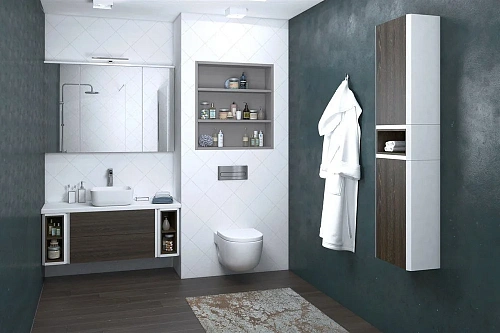 Зеркальный шкаф Aquaton Брук 60 белый 1A200502BC010 Зеркальный шкаф Aquaton Брук 60 белый 1A200502BC010