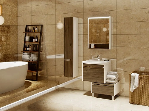 Зеркальный шкаф Aquaton Капри 60 таксония темная 1A230302KPDB0 Зеркальный шкаф Aquaton Капри 60 таксония темная 1A230302KPDB0