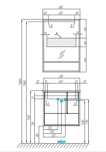 Зеркальный шкаф Aquaton Ривьера 60 белый матовый 1A238902RVX20 Зеркальный шкаф Aquaton Ривьера 60 белый матовый 1A238902RVX20