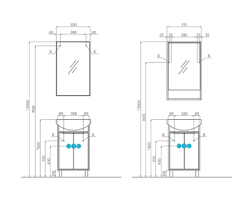 Зеркальный шкаф Aquaton Рико 50 белый, ясень фабрик 1A212302RIB90 Зеркальный шкаф Aquaton Рико 50 белый, ясень фабрик 1A212302RIB90