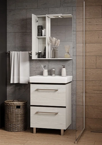 Зеркальный шкаф Aquaton Ронда PRO 60 дуб соммерсет 1A205102RSC2L Зеркальный шкаф Aquaton Ронда PRO 60 дуб соммерсет 1A205102RSC2L