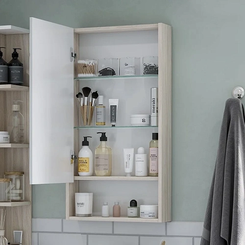 Зеркальный шкаф Aquaton Сканди 45 белый, дуб верона 1A252002SDB20 Зеркальный шкаф Aquaton Сканди 45 белый, дуб верона 1A252002SDB20