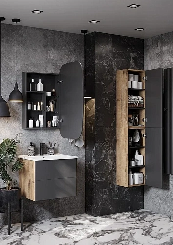 Зеркальный шкаф Aquaton Сохо 60 графит правый 1A258302AJA0R Зеркальный шкаф Aquaton Сохо 60 графит правый 1A258302AJA0R