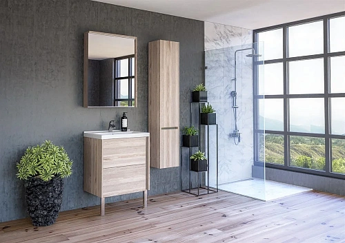 Зеркальный шкаф Aquaton Стоун 60 сосна арлингтон 1A231502SX850 Зеркальный шкаф Aquaton Стоун 60 сосна арлингтон 1A231502SX850