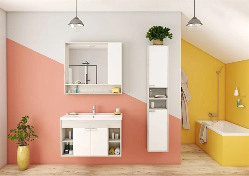 Зеркальный шкаф Aquaton Флай 100 белый, дуб крафт 1A237802FAX10 Зеркальный шкаф Aquaton Флай 100 белый, дуб крафт 1A237802FAX10