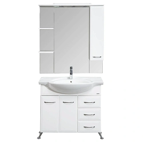 Зеркальный шкаф Aquaton Эмили 105 левый белый 1A008602EM01L Зеркальный шкаф Aquaton Эмили 105 левый белый 1A008602EM01L