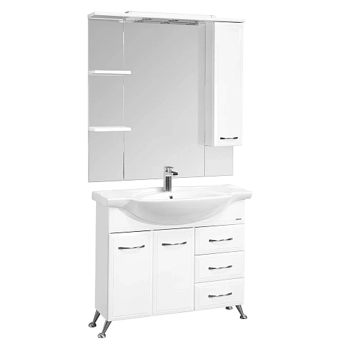 Зеркальный шкаф Aquaton Эмили 105 правый белый 1A008602EM01R Зеркальный шкаф Aquaton Эмили 105 правый белый 1A008602EM01R