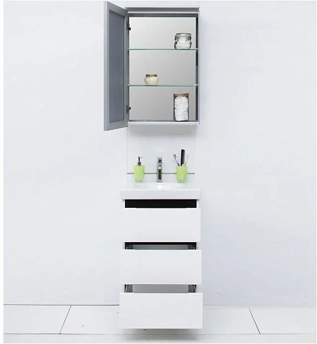 Зеркальный шкаф De Aqua 50 серебро AL 501 050 S Зеркальный шкаф De Aqua 50 серебро AL 501 050 S