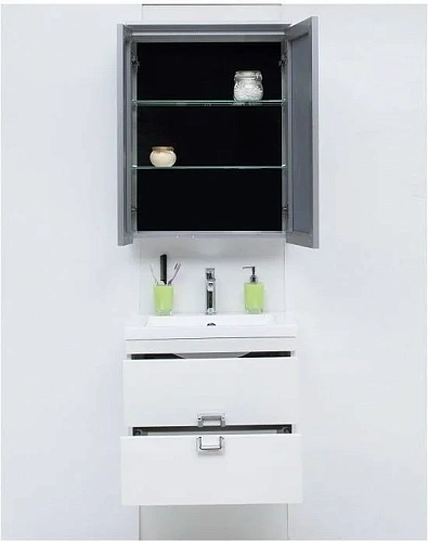 Зеркальный шкаф De Aqua 70 серебро AL 503 070 S Зеркальный шкаф De Aqua 70 серебро AL 503 070 S