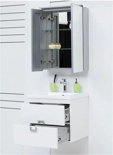 Зеркальный шкаф De Aqua 70 серебро AL 503 070 S Зеркальный шкаф De Aqua 70 серебро AL 503 070 S