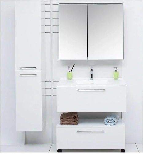 Зеркальный шкаф De Aqua 80 серебро AL 504 080 S Зеркальный шкаф De Aqua 80 серебро AL 504 080 S