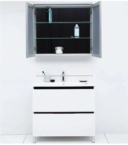 Зеркальный шкаф De Aqua 80 серебро AL 504 080 S Зеркальный шкаф De Aqua 80 серебро AL 504 080 S