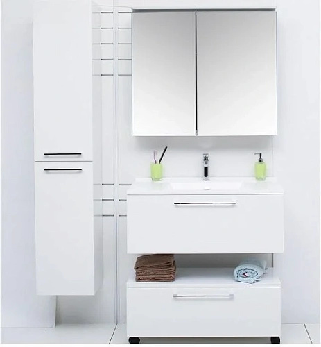 Зеркальный шкаф De Aqua 90 серебро AL 505 090 S Зеркальный шкаф De Aqua 90 серебро AL 505 090 S